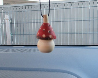 champignon décoratif pour voiture ou petits endroits, diffuseur parfum, champignon bois.