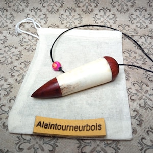 Stag horn and padauk. Rare 22g pendulum for dowsing, water sources, divination, geobiology.