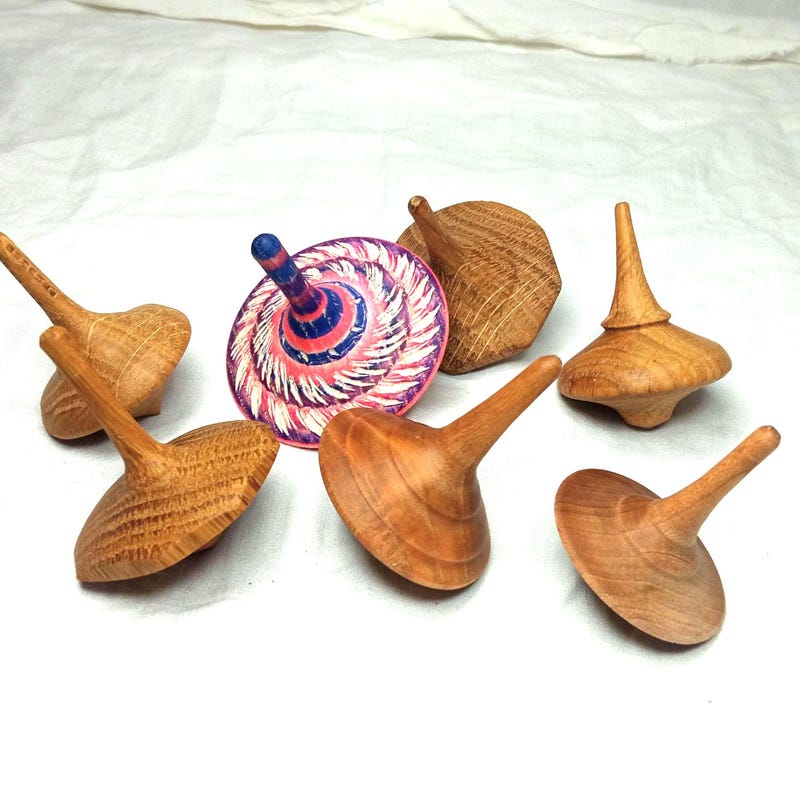Wooden Spinning Tops - Etsy