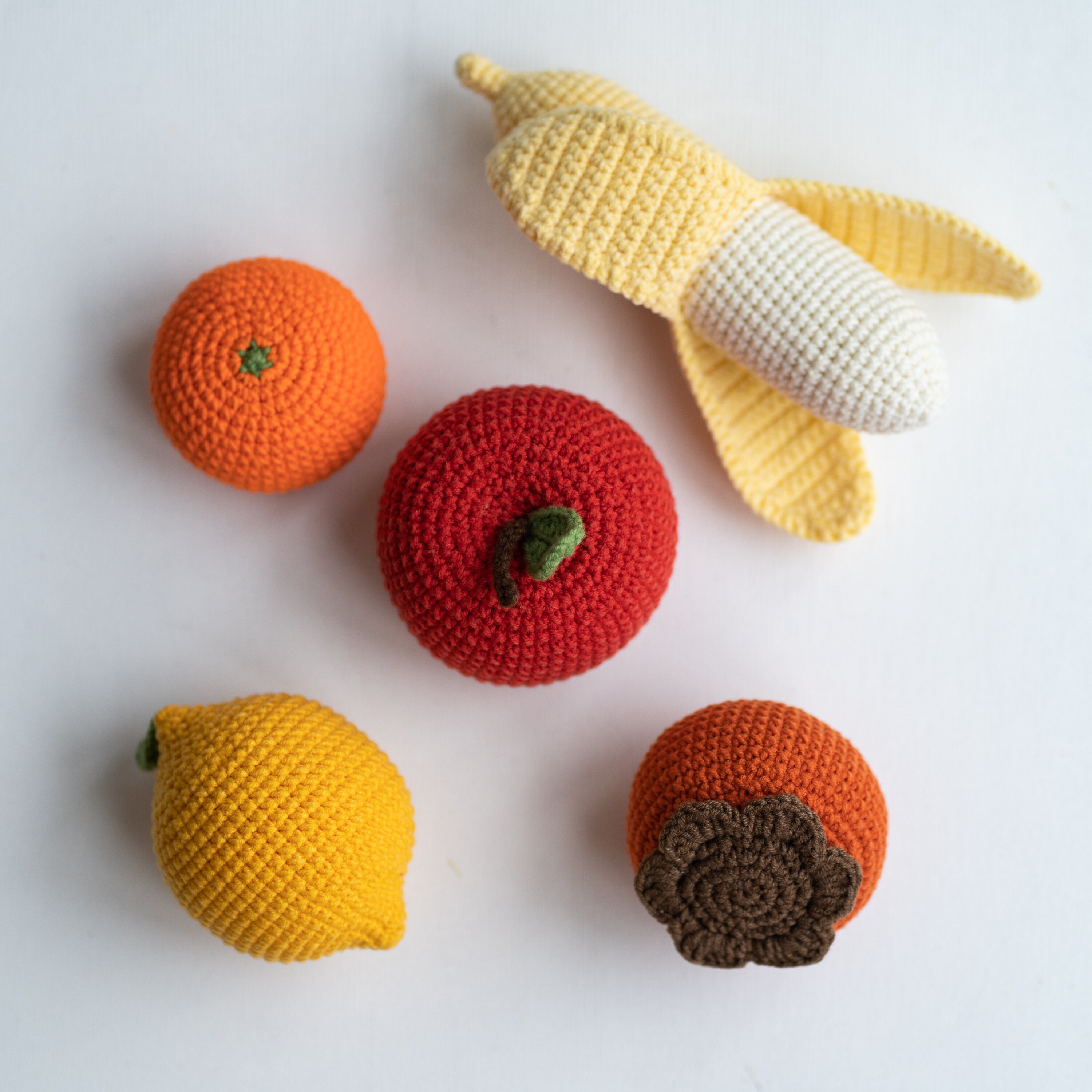 Crochet play food set 5 pcs stuffed fruits Montessori Etsy