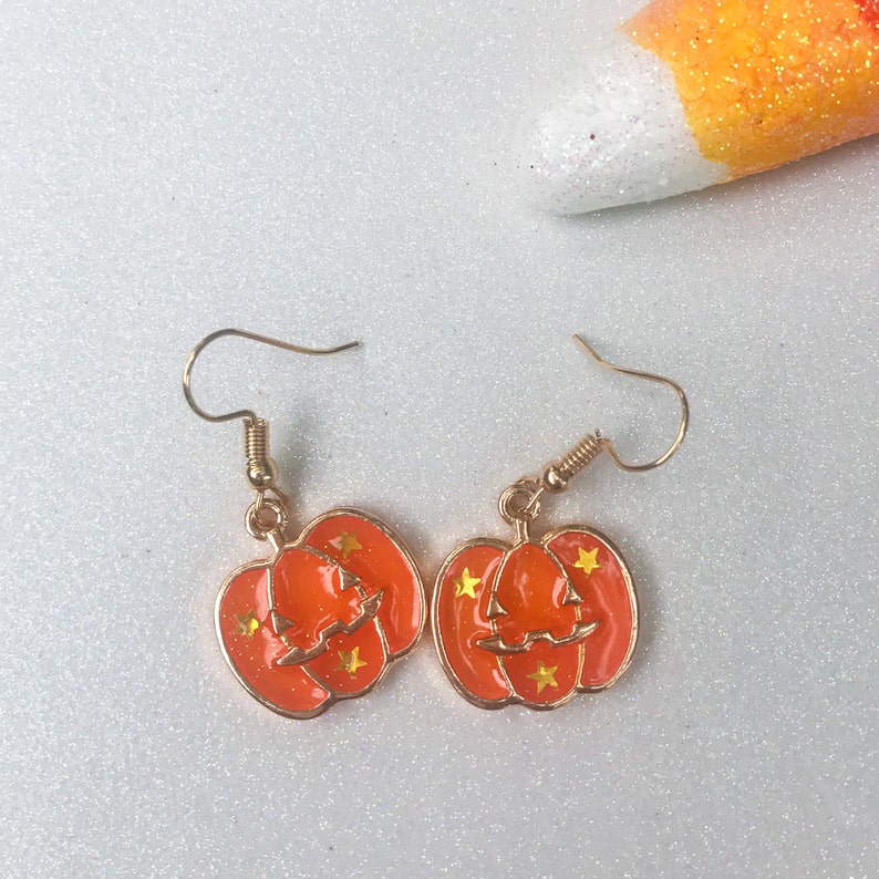 halloween pumpkin earrings