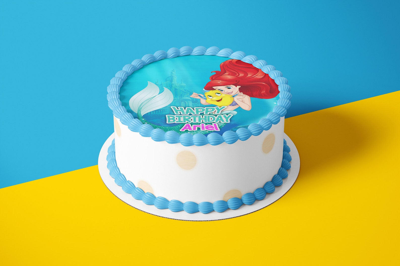 Little Mermaid Cake Topper Image Personalized and Printable | Etsy