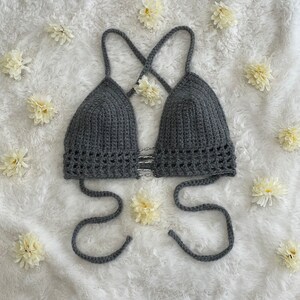 Barbed Wire Brallete || Summer, Spring, Fall Crochet Halter Top || Handmade Streetwear Clothing || Beach Bikini Coverup Suit