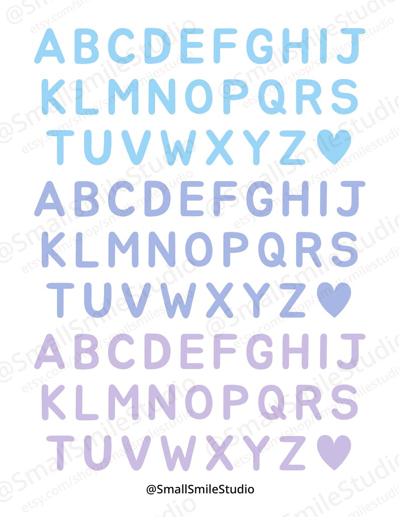 Pastel Alphabet Printable Stickers 3 Sheets Planner | Etsy