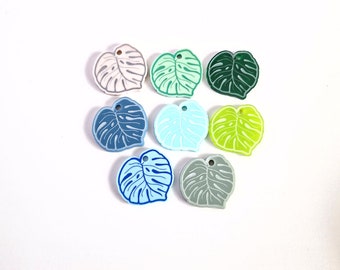 Dog Tag Personalized | Leaf/Monstera | rattle-free | many colours