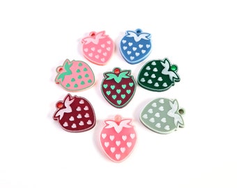 Dog Tag Personalized | "Strawberries" | rattle-free | many colours