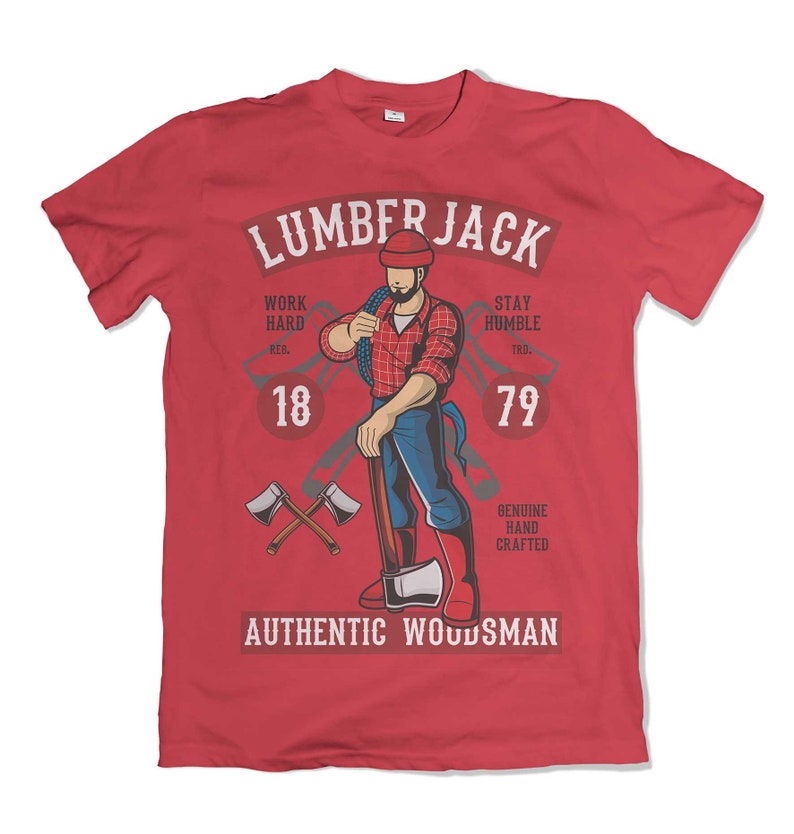 Lumberjack Mens T Shirt S3XL Etsy UK