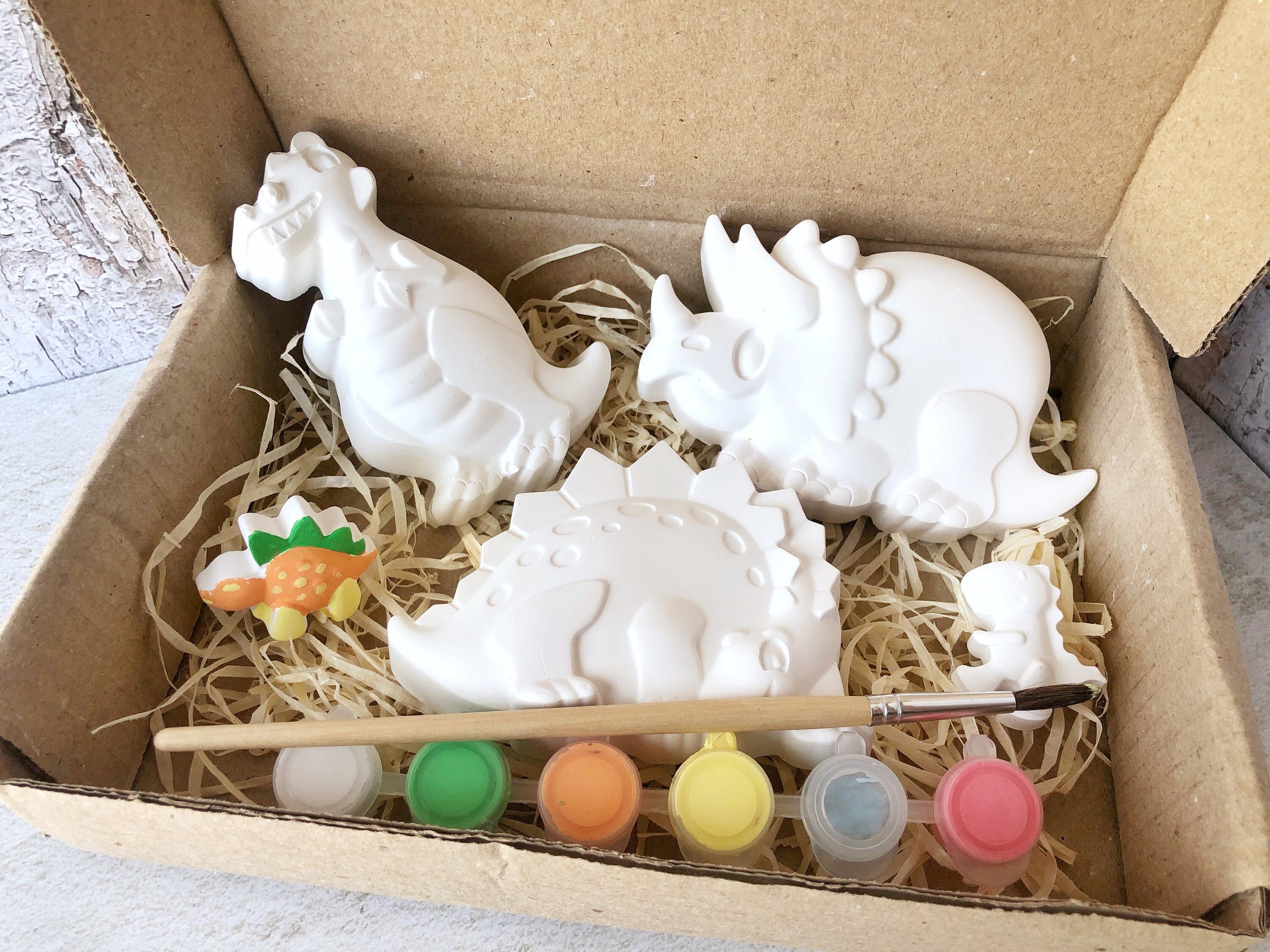 Plaster Dinosaur painting kit / Paint your own plaster Etsy