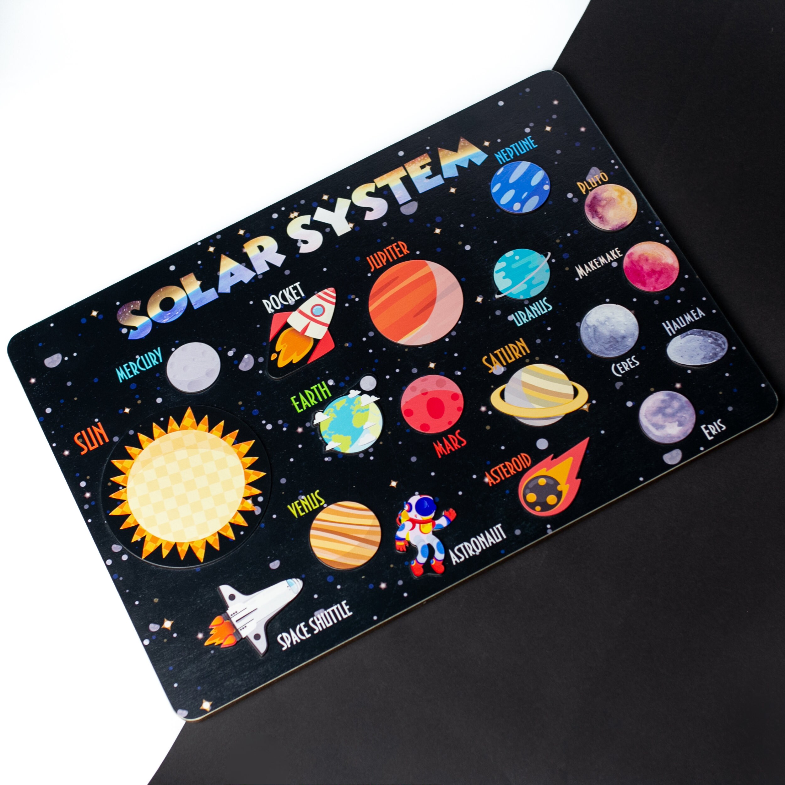 Solar System Wooden Puzzle / Educational Game With Dwarf image picture