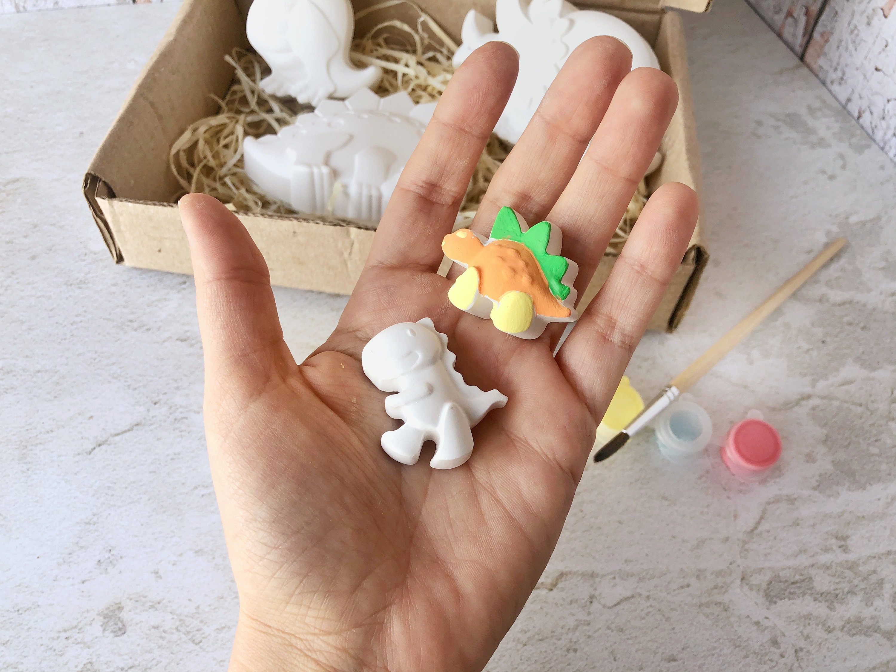 Plaster Dinosaur painting kit / Paint your own plaster Etsy