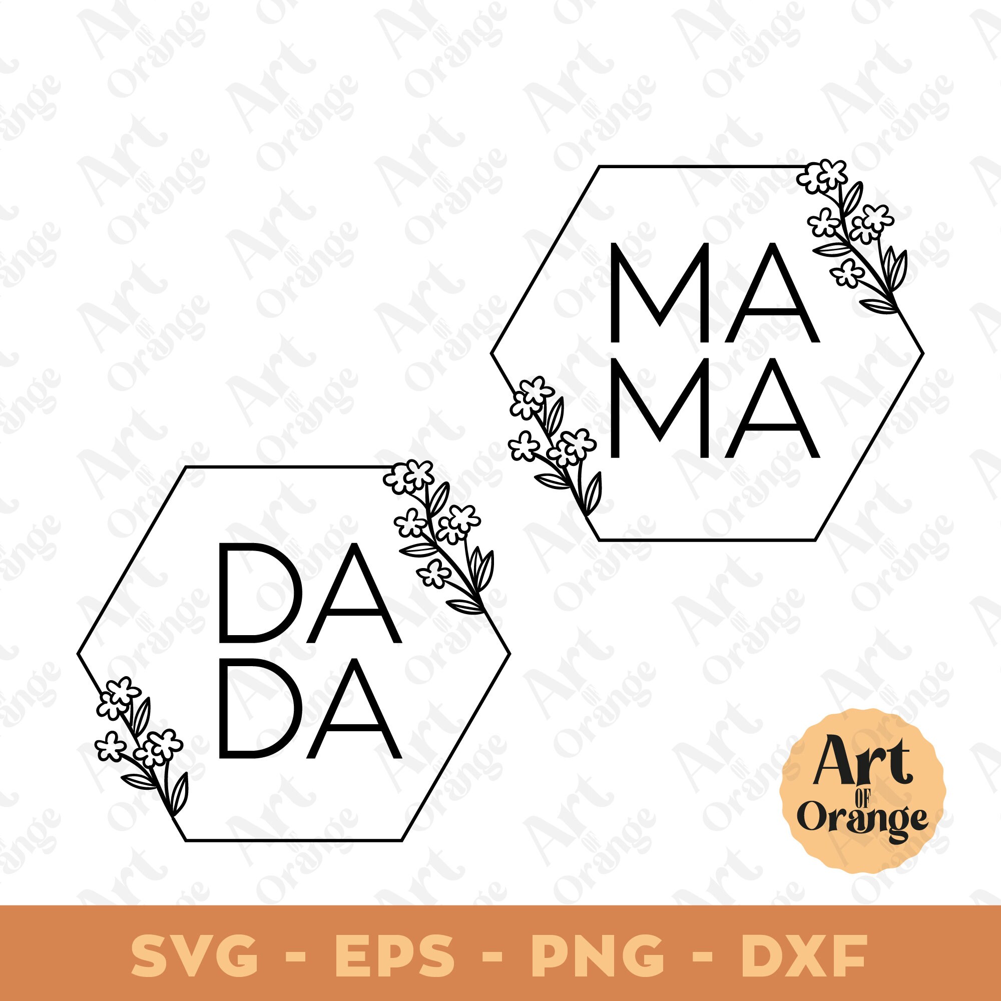 Download Mama Dada floral frame Mama floral hexagon svg Mothers day ...