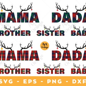 Buffalo Plaid Family svg, Deer Family svg, Deer Christmas svg, Christmas Shirt Svg, Plaid svg, Deer Plaid svg, Plaid Christmas, Cricut, Eps