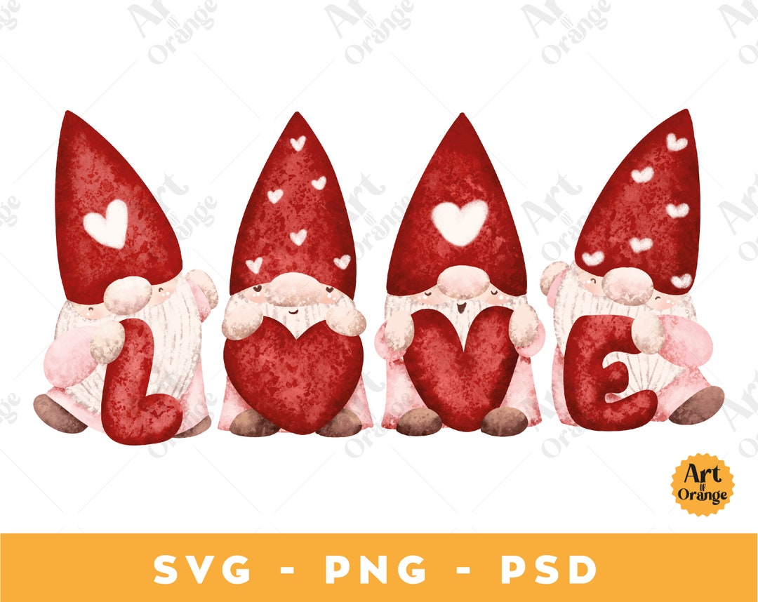 Valentine Gnome Svg, Gnomes Svg, Valentine Day Svg Bundle, Love Svg ...