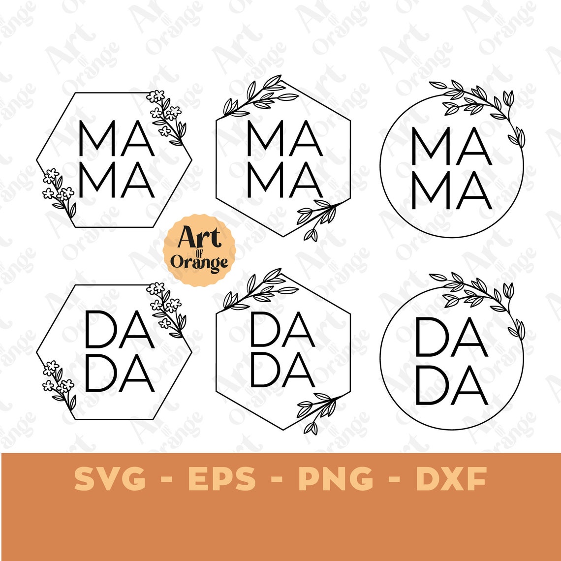 Download Mama Dada floral frame Mama floral hexagon svg Mothers day ...