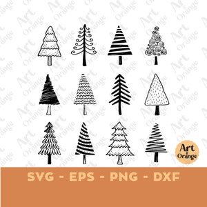 Christmas Tree SVG, Christmas Tree Pillow Svg, Christmas Tree Clipart, Christmas Svg Bundle,  Hand Drawn, Pine Tree, Cricut, Silhouette, dxf
