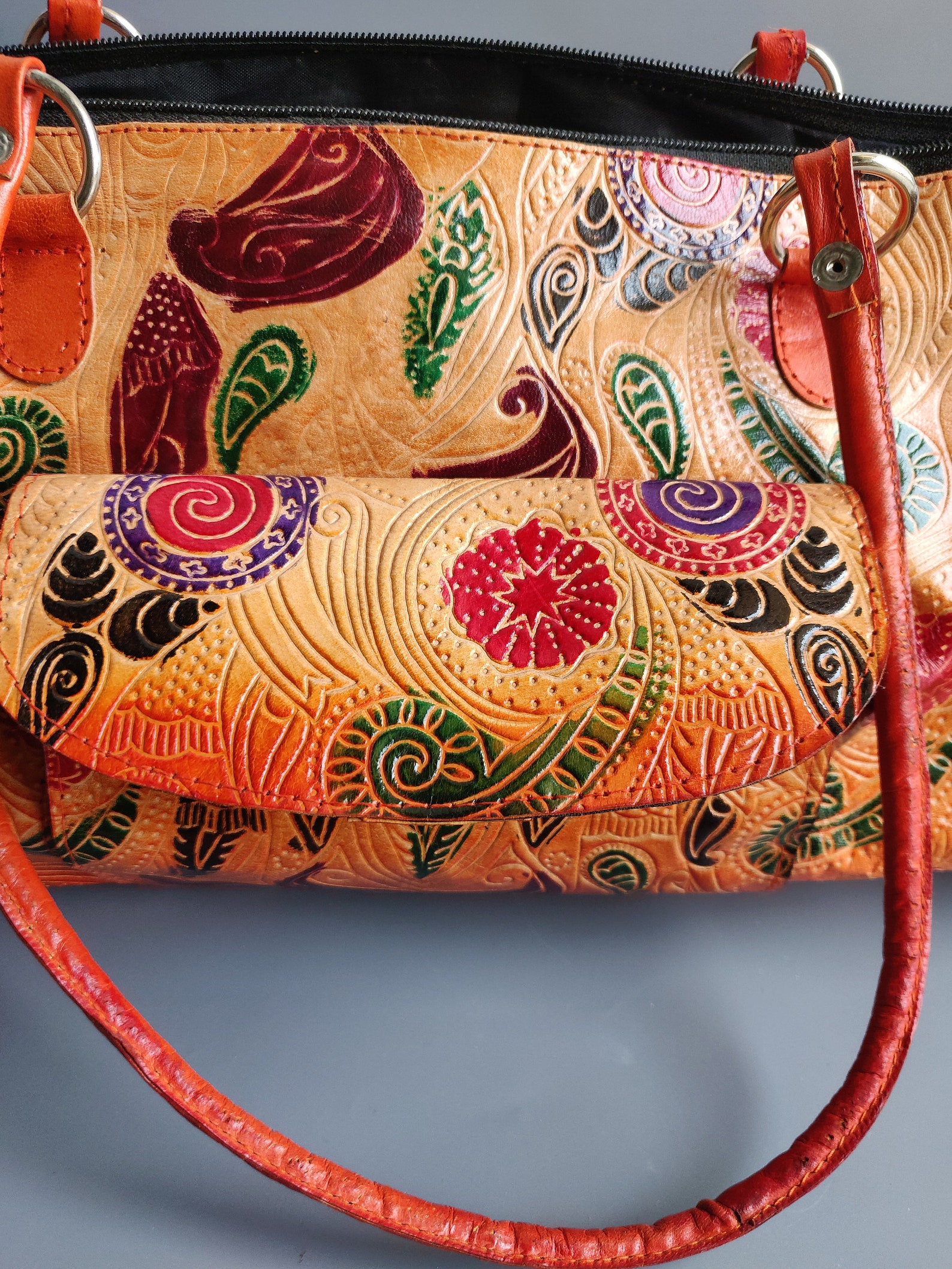 Pure Leather Duffel Bag Indian Handicraft Shantiniketan | Etsy