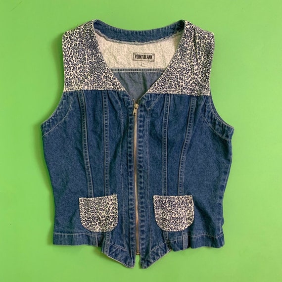 Vintage 90's Point Blank Denim Vest 