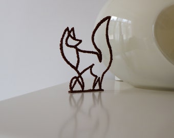 Minimalist Fox Sculpture, Handmade Home Decor, Tabletop Presents, Housewarming Christmas Gifts for office home