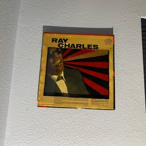 Vintage Ray Charles vinyl album cover turned into mixed media art piece!