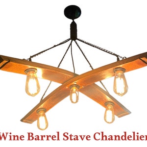 Wine Barrel Stave Chandelier