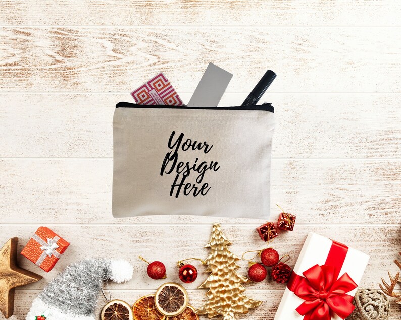 Download Cosmetic Bag Mockup Christmas Mockup Makeup Bag Mckup | Etsy