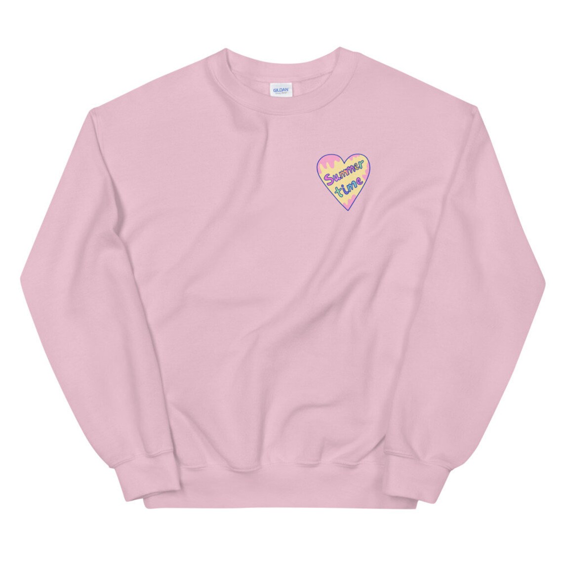 Summer Time Unisex Sweatshirt Pastel Heart Cute Sweatshirt Etsy