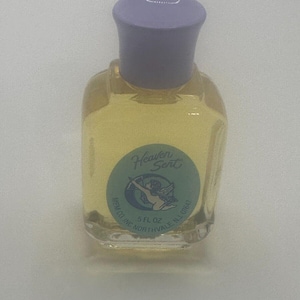 New Vintage Heaven Sent Mini Perfume – 0.5 oz Full Bottle – Cherub Label – WENCO Lavender Cap – Collectible Retro Fragrance