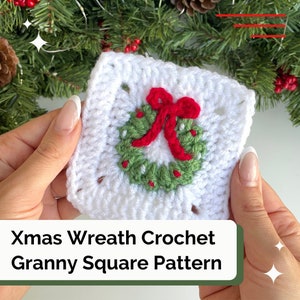 Christmas Wreath Crochet Granny Square Pattern