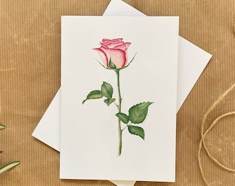 Rose Greeting Card with envelope, Mother's Day Card, Occasion Note Card, Thank You Card