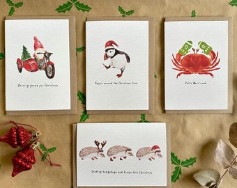 Christmas Cards pack of 8, Original Funny Cards, Pun Cards, Festive Cards, Xmas Cards