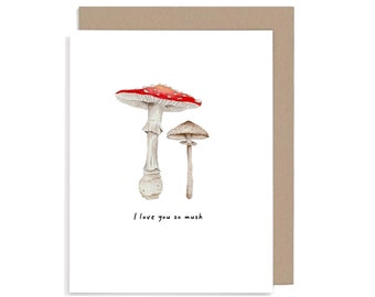 I love you so mush card, Funny Valentines day card, Original Cute Cards, Pun Cards, Romantic card, Anniversary card,