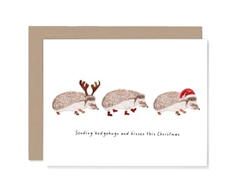 Câlins et bisous cette carte de Noël, carte de vœux drôle, carte de Noël calembour, cartes drôles originales, cartes de fête, cartes de Noël
