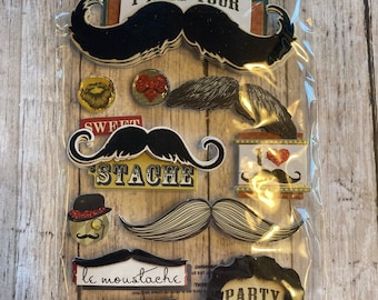 Paper House Production Mustache 3D Stickers