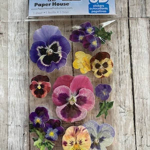 Paper House Production Pansies 3D Stickers