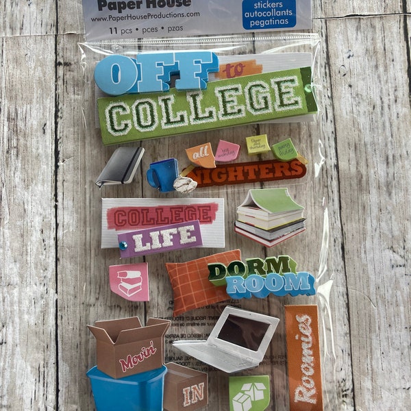 Paper House Production Off to College 3D Stickers