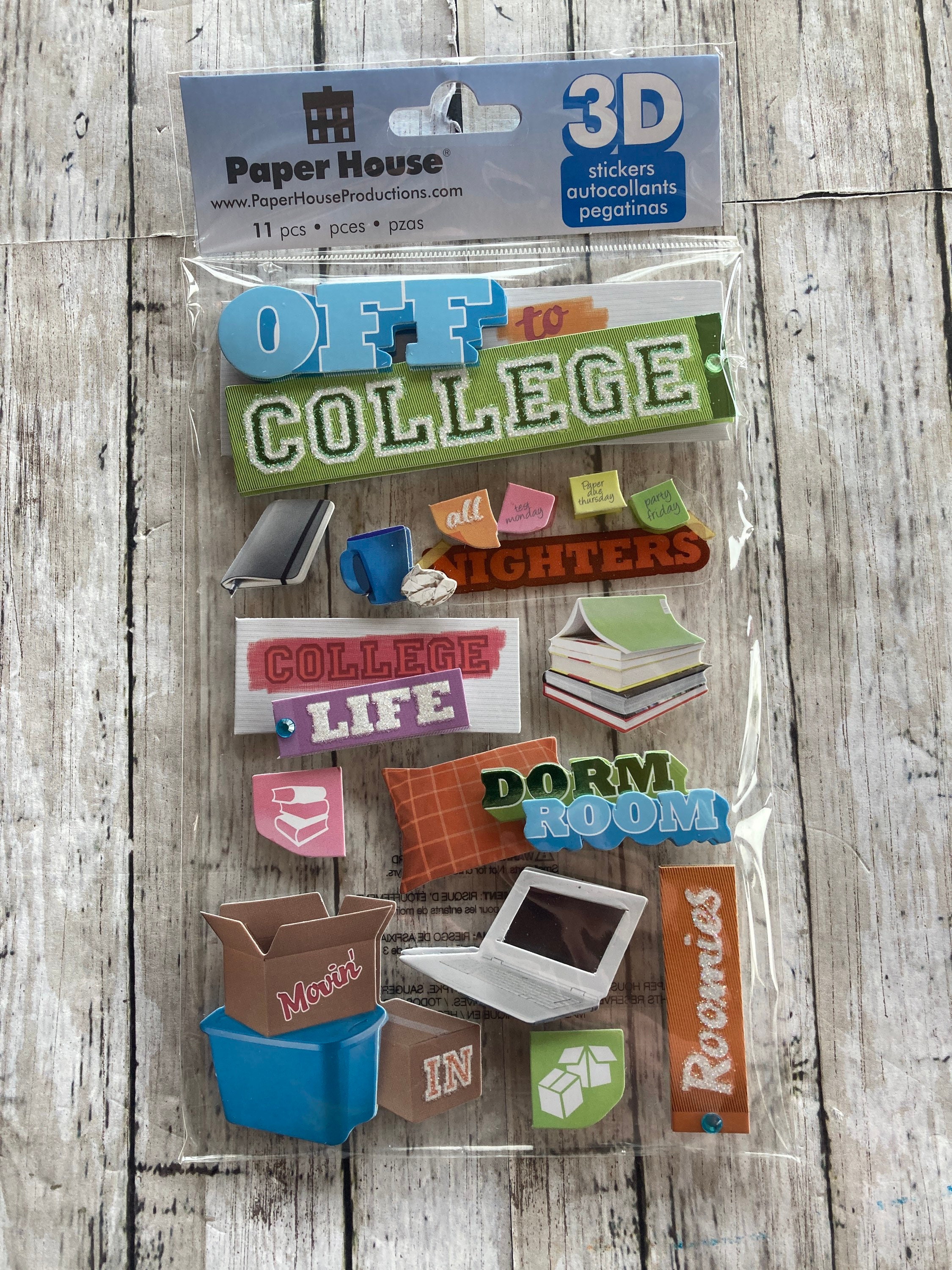 Scrapbook Stickers - 3D Off to College - Paper House