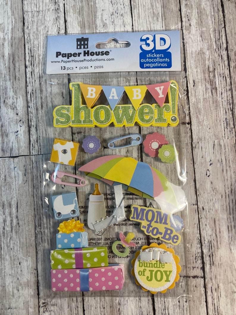 Paper House Production Baby Shower 3D Stickers