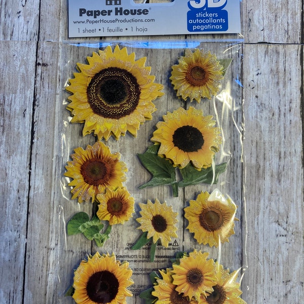 Paper House Production Sunflower 3D Stickers