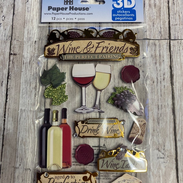 Paper House Production Wine 3D Stickers