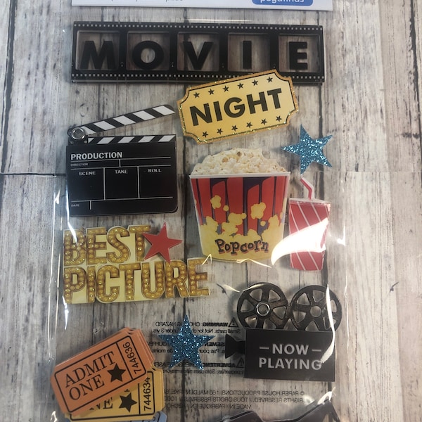 Paper House 3D Movie Night Stickers