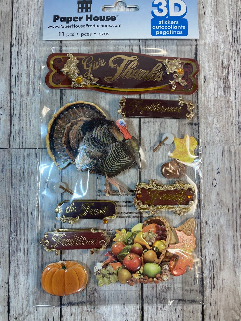 Paper House Production Give Thanks 3D Stickers