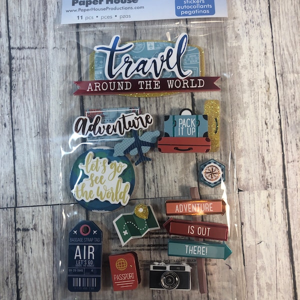 Paper House 3D Travel Stickers