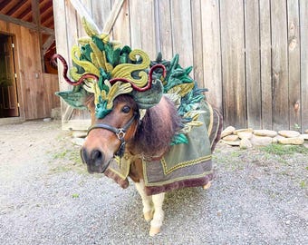 Guardian of the Green - Halloween Fantasy Green Man Costume for Miniature Horse