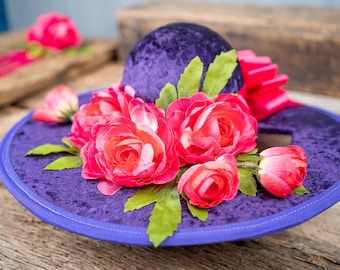 Floral Fireworks - Derby Hat and Tail Fascinator for Mini Horse