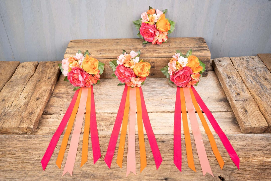 Apricot Sunset - Set of Four Easy Clip Flower Fascinators - Etsy
