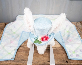 Little Bunny Blue - Costume with Hat and Tuxedo Vest for Mini Horse