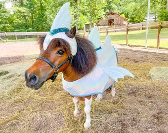 Luna Tuna -  Fish Costume with Finned Hat, Fish Body and Tail for Mini Horse