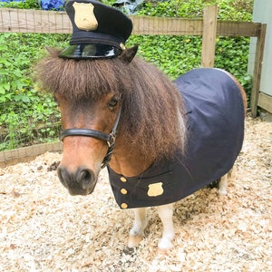 The Fuzz Policeman's Costume for Mini Horse with Classic Hat and Badged Jacket image 1