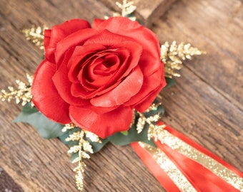 Coming Up Christmas Roses - Set of Four Easy Clip Fascinators with Ribbons for Mini Horse