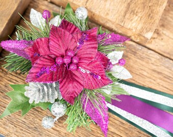 Magenta Jubilee - Set of Four Christmas Fascinators with Ribbons for Mini Horse
